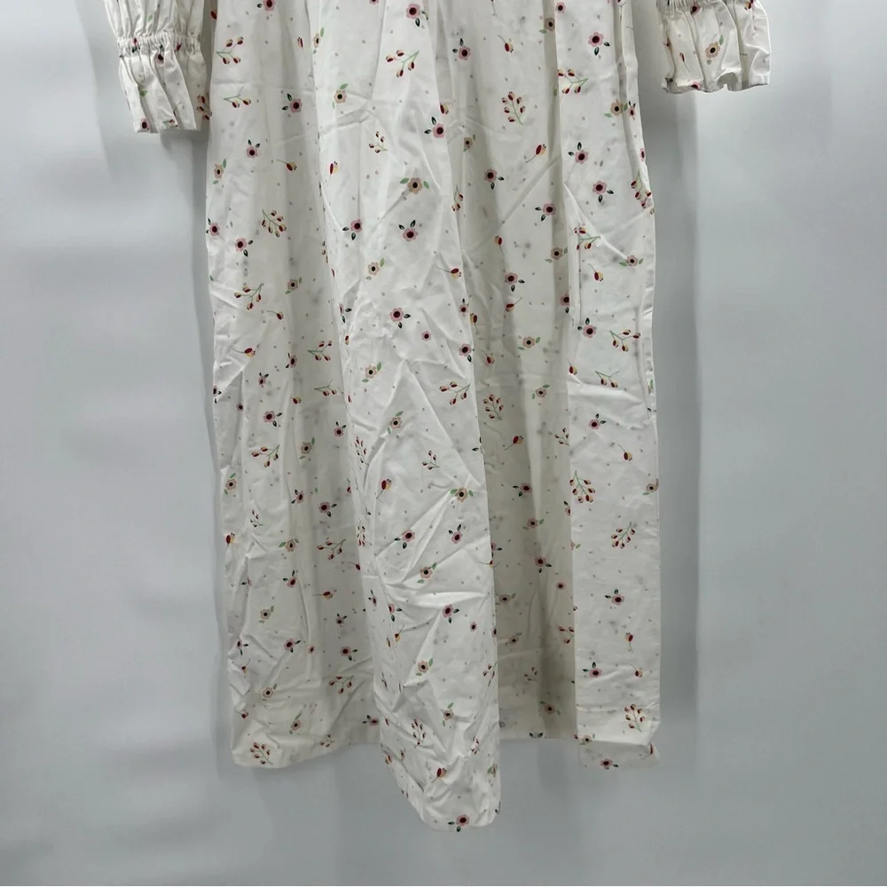 Thefashionguitar the drop long sleeve maxi dress white floral size M